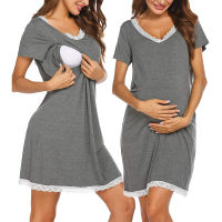 3 In 1 DeliveryLaborNursing Nightgown Womens Maternity Sleepwear for Breastfeeding Dress Pyjama Femme