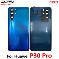 ฝาครอบกระจกแบตเตอรี่ด้านหลังสำหรับ Huawei P30 Pro ของแท้เคสด้านหลังประตูพร้อมเลนส์กระจกอะไหล่สำหรับเปลี่ยนฝาหลังปิดโทรศัพท์หลัง P30โปร