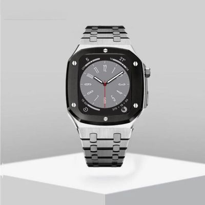 Luxury Metal Case+Strap For Apple Watch Band Series 8 45mm iWatch 7 6 5 SE 42mm 44mm Stainless Steel Wristband Modification Kit Straps