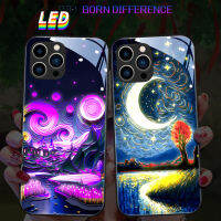 มก. เคสโทรศัพท์ LED สำหรับ Xiaomi เคสโทรศัพท์ Xiaomi 12ซัลทรา13Pro 11Pro PocoX4เรดมี่ K40 K50/50pro K60pro/K60E แวนโก๊ะท้องฟ้าเต็มไปด้วยดวงดาว