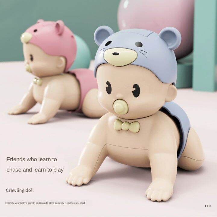 Baby Walking Assistant Cute Electric Crawling Crawl Boy Girl Doll Toy