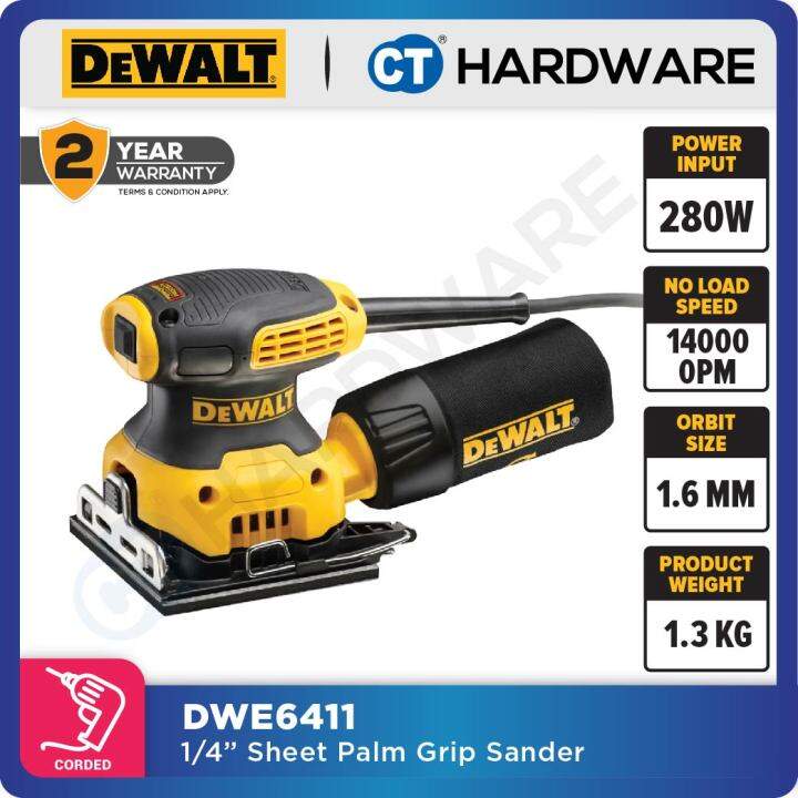 DEWALT DWE6411 1/4 SHEET PALM SANDER 230W 14000OPM ( 108MM X 114MM