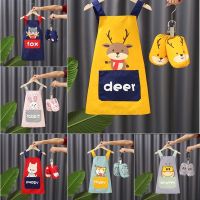 1-10Y Kids Waterproof Art Craft Apron Long Sleeve Smock Childrens Fabric Aprons Cartoon animals Aprons For DIY Painting Baking Cooking