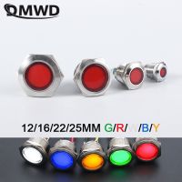 1pc 12mm 16mm 22mm 25mm LED Metal Warning Indicator light Waterproof Signal Lamp Pilot Wire 3V6V12V 24V 220v Screw Terminal