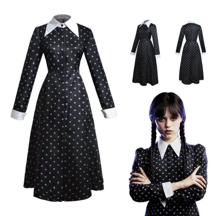 Wednesday Addams Girls Black tulle dress Wednesday Addams Nevermore ...