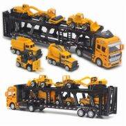 897GONGS Hợp kim 6 xe ô tô nhỏ Vận chuyển Có cầu trượt Xe Container Đồ