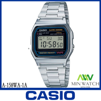 นาฬิกา รุ่น Casio DIGITAL นาฬิกาข้อมือ นาฬิกาผู้หญิง สายสแตนเลส รุ่น A-158WA-1 ของแท้100% ประกันศูนย์CASIO 1 ปี จากร้าน MIN WATCH