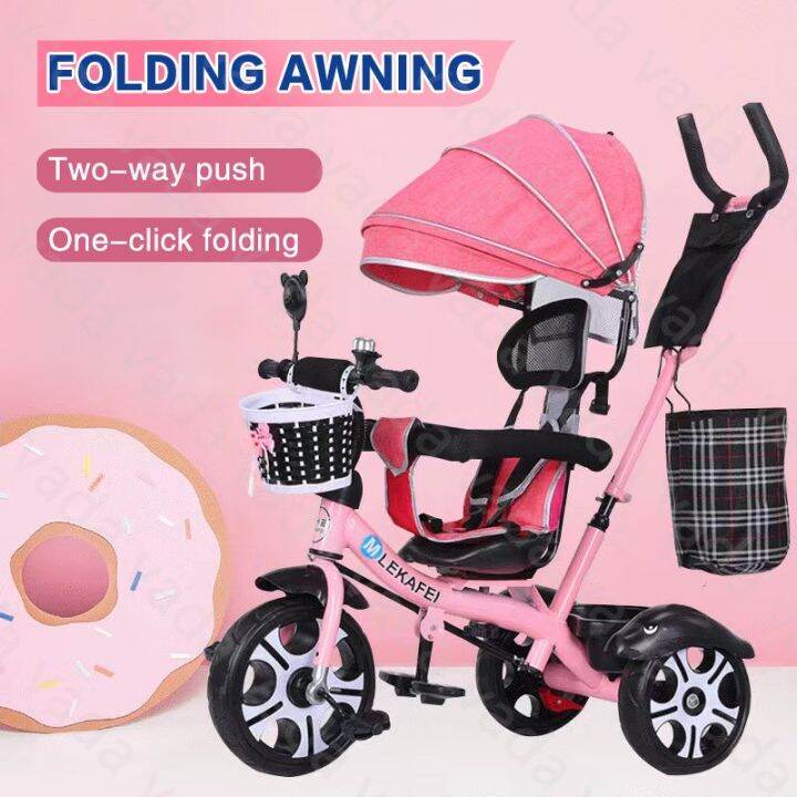 4 in 1 Kids Push Tricycle Baby Toddler Trike Bike 3 Lazada PH