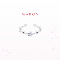 MARON✨ [ของแท้] Feo Stars Hoop Ring Earcuff เงินแท้925 ชุบ White Gold ต่างหูหนีบ พลอยเพทายสีขาว