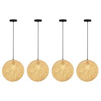 【Ready Stock&amp;COD】4 Pack Rattan and Hemp Ball Chandelier Individual Creativity Spherical Rattan Nest Lampshade