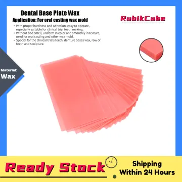 Base Plate Wax Orthodontic Dental Wax Sheets 20PCS, Red Utility Bite Wax  Denture Casting Wax Sheet Supply for Modelling