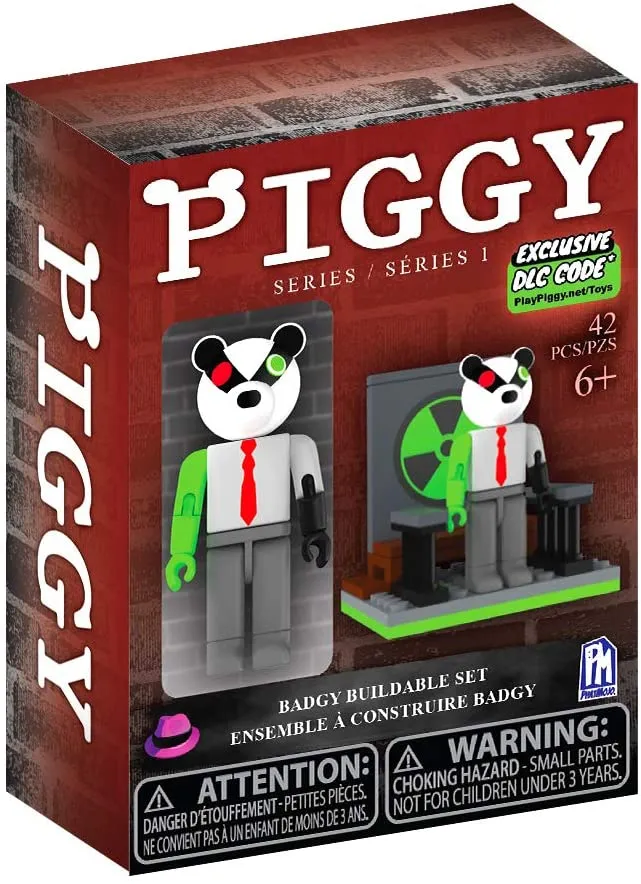  PIGGY - Badgy Figure Buildable Set - Badgy Building Brick Set  Series 1 - Includes DLC : Toys & Games