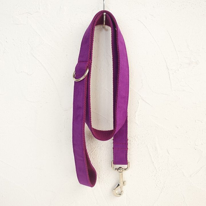 hot-selling-pets-mart-mall-muttco-retailing-self-designed-nylon-solid-dog-accessory-the-candy-purple-handmade-5-sizes-dog-collars-and-leashes-set-udc029