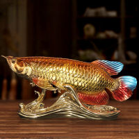 ผู้ผลิตขายส่งทองแดงบริสุทธิ์ทอง Arowana เครื่องประดับตกแต่งสีทองแดงสร้างสรรค์ของขวัญที่ระลึก0689