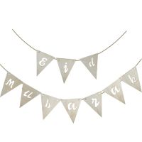 Chicinlife Wooden Lantern Moon Star Bunting banner Eid Mubarak Banner Islamic Muslim Ramadan party Decorations Ramadan banner Banners Streamers Confet