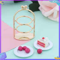 ? JCTTTY ? 1/12 dollhouse Miniature dessert PAN cake Stand ถาดผลไม้ตุ๊กตาของเล่นครัว