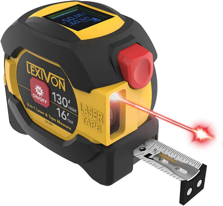 LEXIVON 2 in 1 Digital Laser Tape Measure | 130ft/40m Laser Distance ...