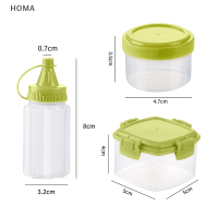 HOMA 3pcs มินิบีบขวดสลัดคอนเทนเนอร์กลางแจ้งบาร์บีคิวเครื่องมือครัว