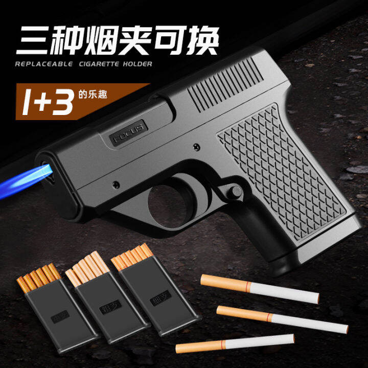 Windproof Inflatable Lighter Pistol Igniter Interchangeable Cigarette ...