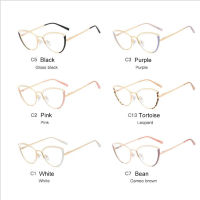 Retro Alloy Cat Eyes Anti Blue Ray Glasses ,Women Computer Blue Ray Blocking Eyeglasses ,Myopia Prescription Glass Frames A95721