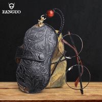 Genuine Leather Reading Glasses Bag Handmade Brand Design Sunglasses Pouch Portable Eyeglasses Display Box Storage Glasses Case