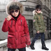 ZZOOI New Boys Hooded Parkas Coat Winter Baby Boy Thick Long Version Jackets Fashion Kids Keep Warm Outerwear Children Clothes Jackets