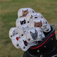 9pics/a Lot Golf Club Iron Headcover And Mallet Putter Headcover Iron (456789PAS) Dully Na Cat Embroidery for Iron Head Protection Cover