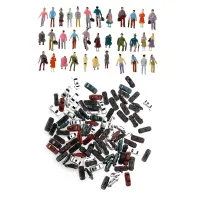 100Pcs Painted Model People Figures Scale 1:150 &amp; 100Pcs Car Building Train Layout Scale N Z (1 To 200) C200-4