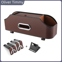 [Oliver Timmy] ที่จัดระเบียบเก้าอี้หลังรถพร้อมที่วางถ้วยกล่องทิชชู่และที่กล่องจัดเก็บมัลติฟังก์ชันพนักพิงศีรษะในรถยนต์อุปกรณ์ยึดโทรศัพท์