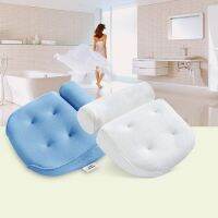 Bathtub Massage Pillow Bathtub Cushion Powerful 4 Suction Cup Pillows For Bathroom Bathtub Pillows 3D Polyester Fiber Mesh