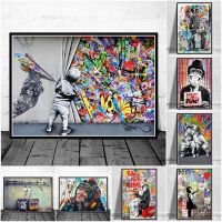 Goodstore Graffiti ผ้าใบ Banksy Art โปสเตอร์และพิมพ์ตลกลิง Street Wall รูปภาพสำหรับ Modern Home Room Decor