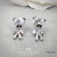 Value Jewelry ER0120 กว้าง1cmยาว1.9cm เครื่องประดับเพชรCZ เกรดพรีเมี่ยม หนีบ ห่วง ระย้า คริสตัล เพชร  สร้อยข้อมือ สร้อยคอ แหวน