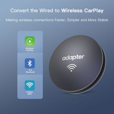 AUTOABC Wireless Dongle แปลง CarPlay แบบมีสายเป็น Wireless Plug And Play Adapter สำหรับ Audi VW Kia Honda Toyota Ford OEM Car