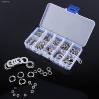 ❧∈ 260Pcs Stainless Steel Washer/Spring Washer Assortment Set for M2.5 M3 M4 M5 M6 M8 M10 Stainless Steel Latch