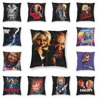 【LZ】 Childs Play Chucky And Tiffany Square Pillowcover Decoration Horror Movie Halloween Cushion Cover Throw Pillow for Car Printing