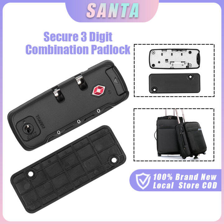 Secure Tsa 3 Digit Combination Padlock Lock Tsa007 ABS Luggage Suitcase