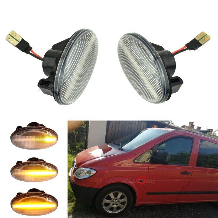 อุปกรณ์เสริมรถยนต์ไฟข้างไฟกระพริบ-led-2x-แบบไดนามิกสำหรับ-mercedes-benz-smart-450-amp-benz-w639-w168-w447