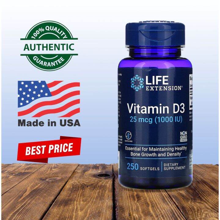 4U3 In Stock! Original Life Extension Vitamin D3 1000IU 250