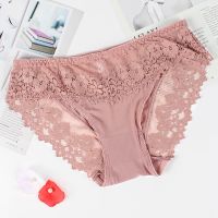 Large size lace briefs Teenage y underwear transparent mesh soft