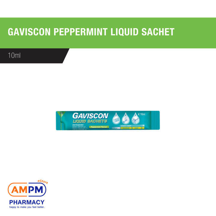 GAVISCON PEPPERMINT LIQUID SACHET 10ml Lazada