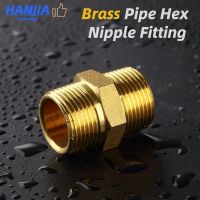 Brass Pipe Hex Nipple Fitting Quick Adapter 1/8 1/4 3/8 1/2 3/4 1 BSP Male Thread Water oil and gas Connector