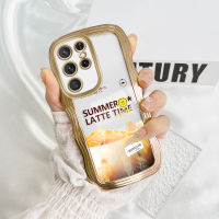 เคสโทรศัพท์ปลอกสำหรับ Samsung Galaxy S22 5G Samsung S22 Ultra 5G,แก้วลาเต้เคสโทรศัพท์มีลายหยักชุบซิลิโคนนิ่มเคสโทรศัพท์ปกป้องเคสกล้องเต็มรูปแบบ