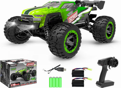 RACENT RC Car, 1:16 Scale All Terrain Fast Car, 30MPH 4x4 Off Road RC Truck, 2.4Ghz High Speed RC Vehicle with 2 Rechargeable Batteries for 40+ Mins Play, Gift for Kids and Adults, Green (785-7) 4wd Sand Storm Green