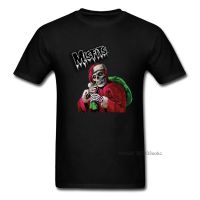 Misfit 2018 Halloween Christmas Black T-shirt For Men Skull Santa Claus Print Male Unique Design Cartoon T Shirt Funny