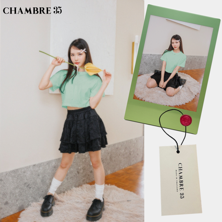 chambre35-regular-crop-tee-เสื้อครอป-สัมผัสนุ่ม-ใส่สบาย-ไม่ย้วย-เนื้อผ้าผลิตจาก-cvc-cotton-100