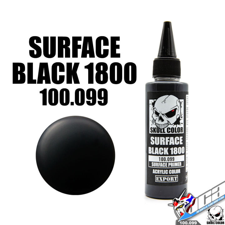 SKULL COLOR 100.099 SURFACE BLACK 1800 ACRYLIC 60ML SURFACE PRIMER สีอะครีลิกสำหรับพลาสติก โมเดล VCA GUNDAM