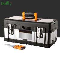 Dolity Toolbox กล่องเก็บของที่เก็บเครื่องมือเหล็กสแตนเลสสำหรับรถลำต้นโรงรถในครัวเรือน