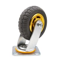 【LZ】▧✳  Roda universal super pesada 4 5 6 polegadas de borracha resistente ao desgaste silencioso anti-skid rodas rodas rodas rodas rodízios móveis carga-rolamento 400kg