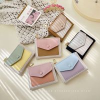 Korean Version Wallet Color-matching Zipper Money Clip Ins Student Multifunctional Wallet Large Capacity Coin Purse Women Card Holder 【AUG】