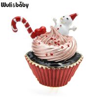 【YF】✠✈  Wuli baby Cup Brooches New Year Enamel Dessert Brooch Pins Gifts